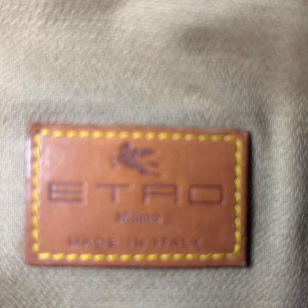 Vintage ETRO Milano Paisley Barrel Bag Leather Trim Shoulder Handbag Italy - Picture 5 of 8
